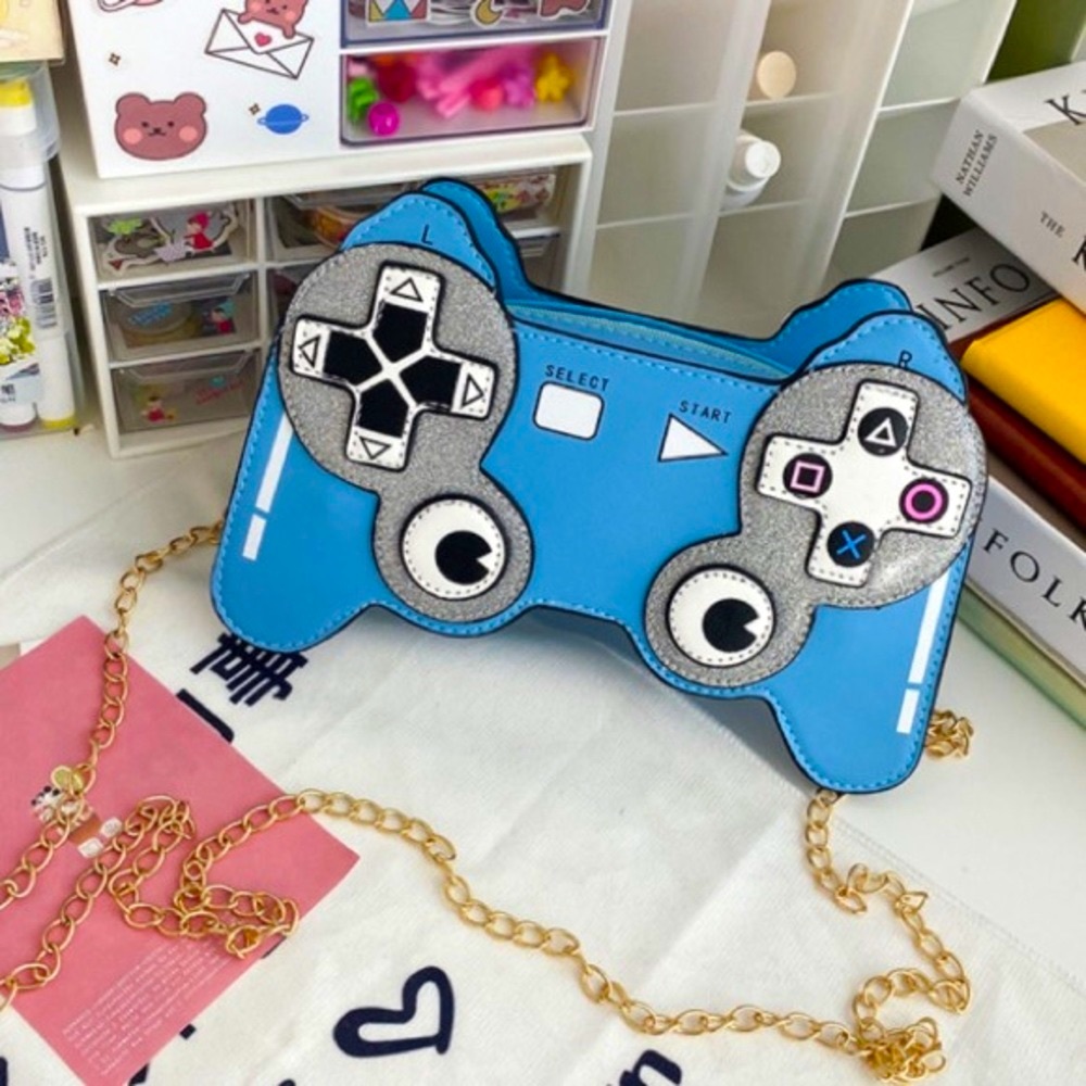 Game Control Leather CrossBody Purse/Bag. A Purse A Man Would Wear BLUE  😂🥰❤️💯👜